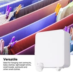 Waslijn Uittrekbaar 6M - Wanddroogrek - Verstelbaar - Roestvrij Staal - Draagbaar - Heavy Duty 50 Lbs Capaciteit - Kledinglijn — thumbnail 2