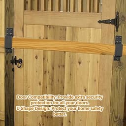 Deurbarricade Set van 2 - U-beugel Houder - Koolstofstaal - Eenvoudige Installatie - Voor Garage/Barn - Versterkt Deurbeveiliging - Deurbeschermer — thumbnail 4