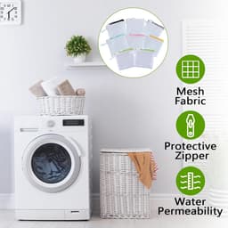 8 delicate mini-wasmachine-tassen, toilettas van net, kleine waszak van fijn mesh, polyester, opbergzakken van honingraat — thumbnail 4