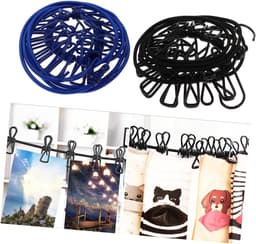 Waslijn Set - Droogtouw Elastisch - Buiten Kleding Drogen - Verstelbare Afstand - 2x 182 Meter - Zwart — thumbnail 5