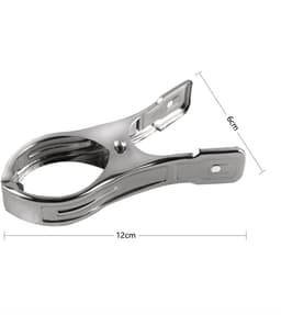 6 Stuks Rvs Wasknijpers 12cm - Stevige Clips voor Strandhanddoeken Badlakens Beddengoed en Dikke Kleding - Roestvrijstalen Klemmen voor Wasgoed en Tapijten — thumbnail 5