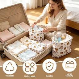 3 stuks natte kostuumhouder, Wet Bag luiers wasbaar, luiertas droog en nat (met ritssluiting) geschikt voor reizen, Wit, Maten klein, medium en groot — thumbnail 3