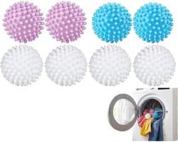 8 stuks droger ballen voor wasdroger, Herbruikbare wasballen van hittebestendig PVC, ideaal voor het verminderen van vouwen, verwijdering van dierenhaar en stof, Perfect voor alle textielen