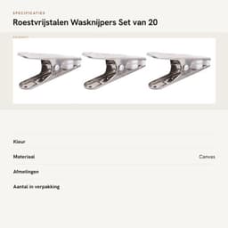 Wasknijpers 20 Stuks - Roestvrij Staal - Kleding Clips - Sterke Klemkracht - Handzaam Ontwerp - Voor Ondergoed en Wasgoed - Kledingclips — thumbnail 3