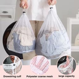 Wasmachinezakken 4 Stuks - Dikke Mesh - Trekkoord - Beschermt Kleding Bij Het Wassen - ShopVlot — thumbnail 3