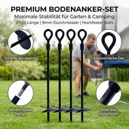 Grondanker 37 cm - Heavy duty koolstofstaal - Spiraalvormig - Weerstaat sterke wind - ShopVlot — thumbnail 2