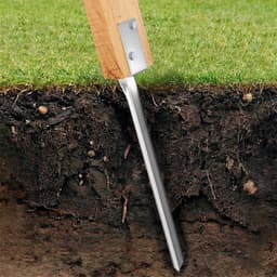 SnelShoppen - Set van 4 Indrijfankers voor Houten Palen, 44cm Grondhuls, L-vormig Grondanker van Koolstofstaal voor Schommelpalen, Tuin en Buiten — thumbnail 3