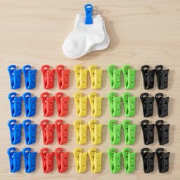 Sokkenclips voor wasmachine en droger - 100 stuks - kleurrijke kunststof - organiseer en bewaar - SnelShoppen — thumbnail 5
