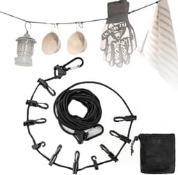 5m Travel Clothesline with 10 Pcs Hooks Clothesline Camping Accessories for Bathroom, Pantry, Garden or Travel for - ShopVlot — thumbnail 1