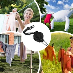 Uittrekbare waslijn - Outdoor drooglijn - Kleding drogen - 34 antislipgaten - 36 meter - Wit — thumbnail 2