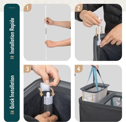 Wasmand - Kledingmand - Was Sorteren - 3 Vakken - 170 Liter - Antraciet — thumbnail 5