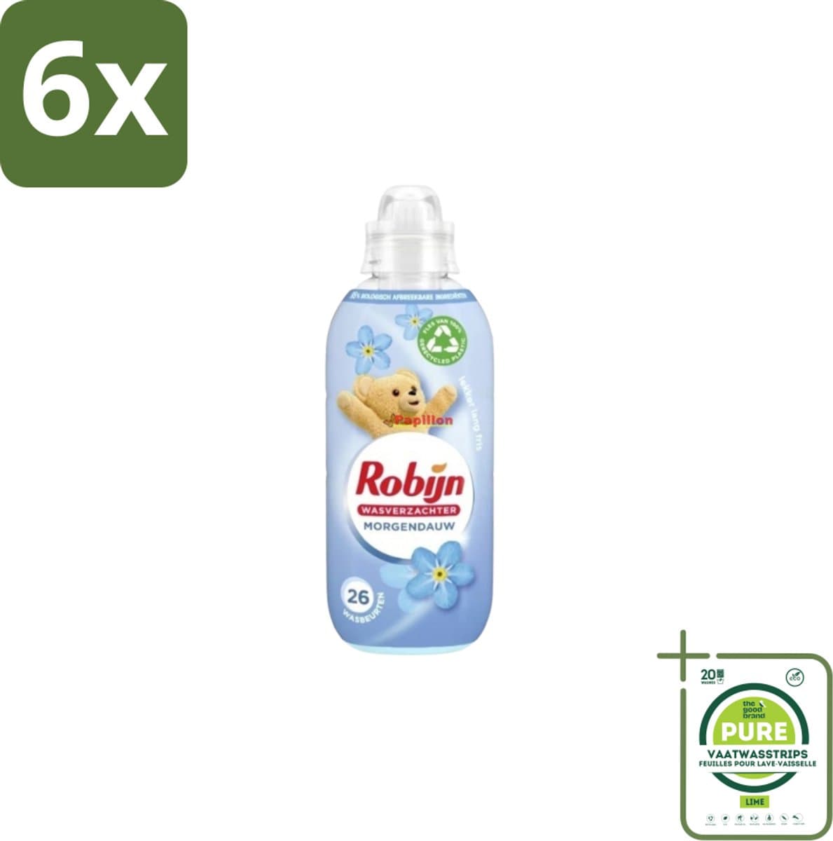 Robijn – Wasverzachter – Morgendauw – 650 ml - Voordeelverpakking - 6 stuks - Wasverzachter - Wasgeur — afbeelding 1