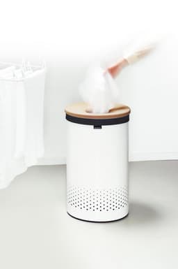 Brabantia Wasmand - met Deksel - 60 l - White / Kurken deksel — thumbnail 3
