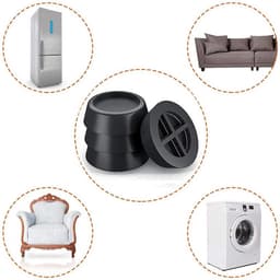 TIKKENS Trillingsdempers Wasmachine/Droogkast - Set van 4 stuks - Trillingsmat - Voetjes Droger - Demper - Anti Vibratie - Antislip Rubber - Zwart — thumbnail 4
