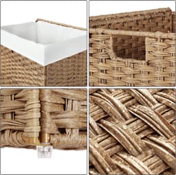 Hoppa! | Wasmand | Handgeweven Synthetisch Rotan | 90 L | Natuurlijke Kleur | 46 x 33 x 60 cm (L x D x H) — thumbnail 5
