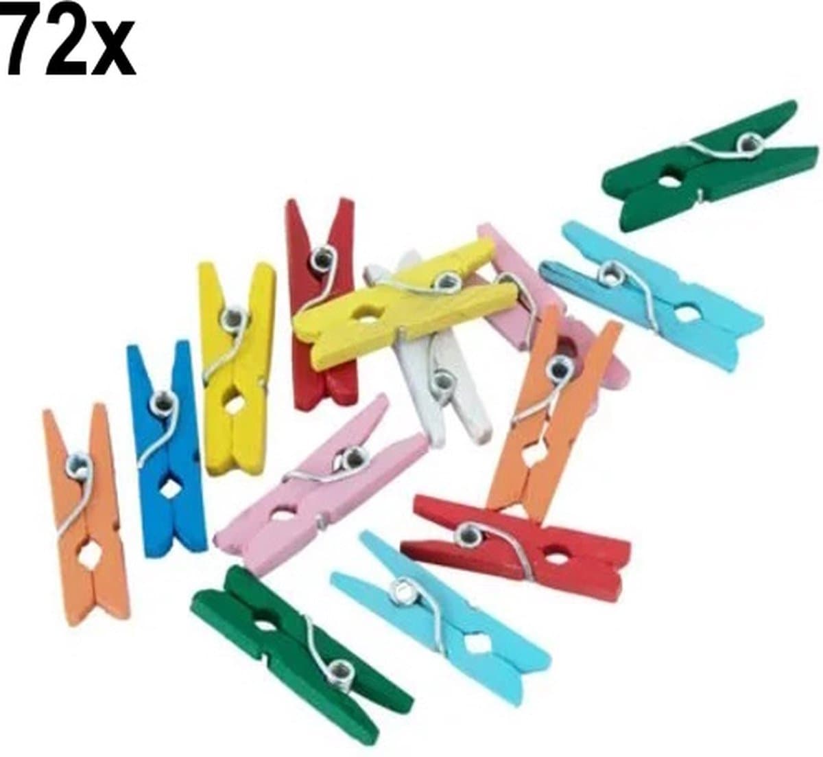 72x Mini Houten Knijpers Gemixt — afbeelding 1