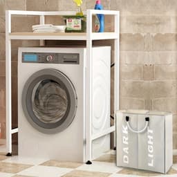 Nivard Wassorteerder - Wasmand 2 Vakken - Laundry Basket - Wassorteerder Op Wieltjes - Bag - Donkergrijs — thumbnail 4