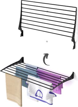 Goodivery ® Ruimtebesparend Inklapbaar Wasrek voor Binnen en Buiten, Gemaakt van Aluminium en Staal — thumbnail 1