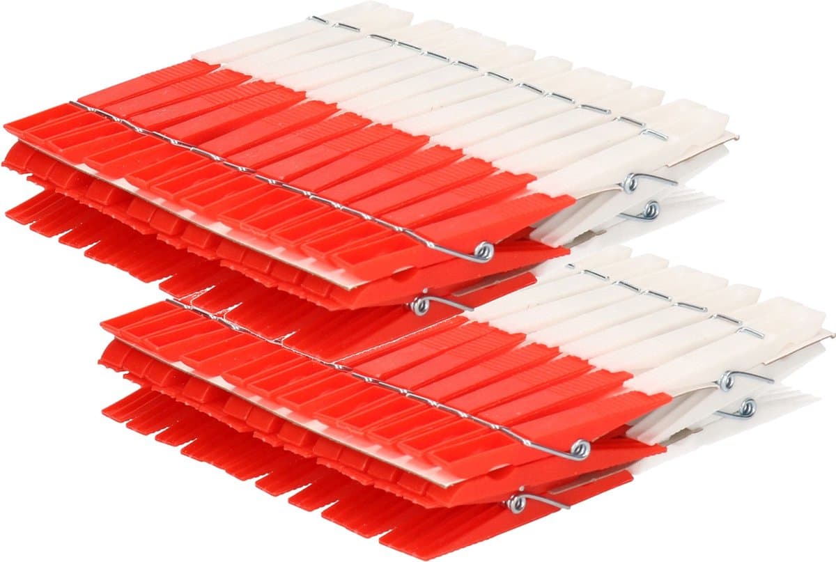 Wasknijpers gekleurd - 144x stuks - plastic wasgoedknijpers - Knijpers/wasspelden voor wasgoed — afbeelding 1