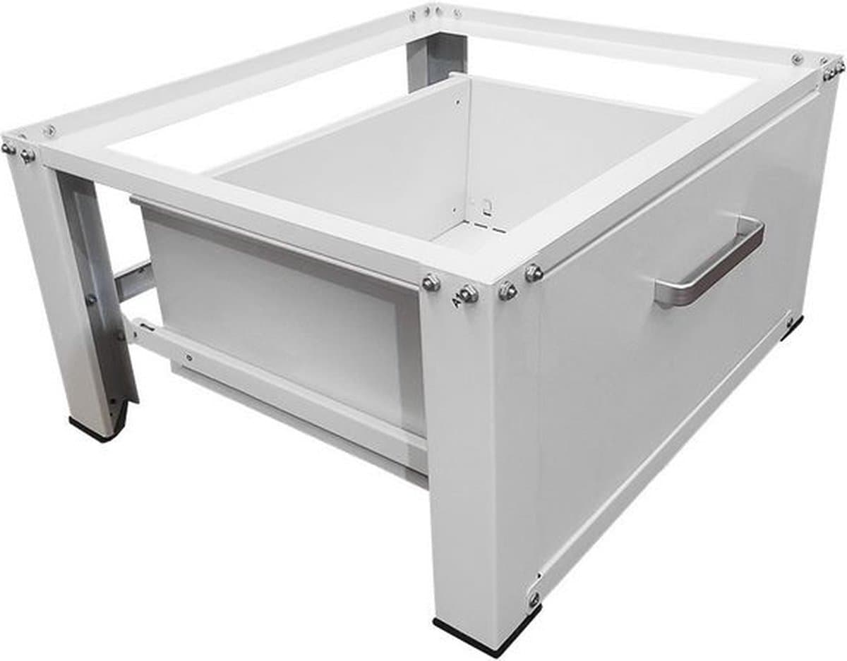 IVOL Wasmachine Verhoger met Lade - Wit - Wasmachine opbouwmeubel - ook geschikt voor droger — afbeelding 1