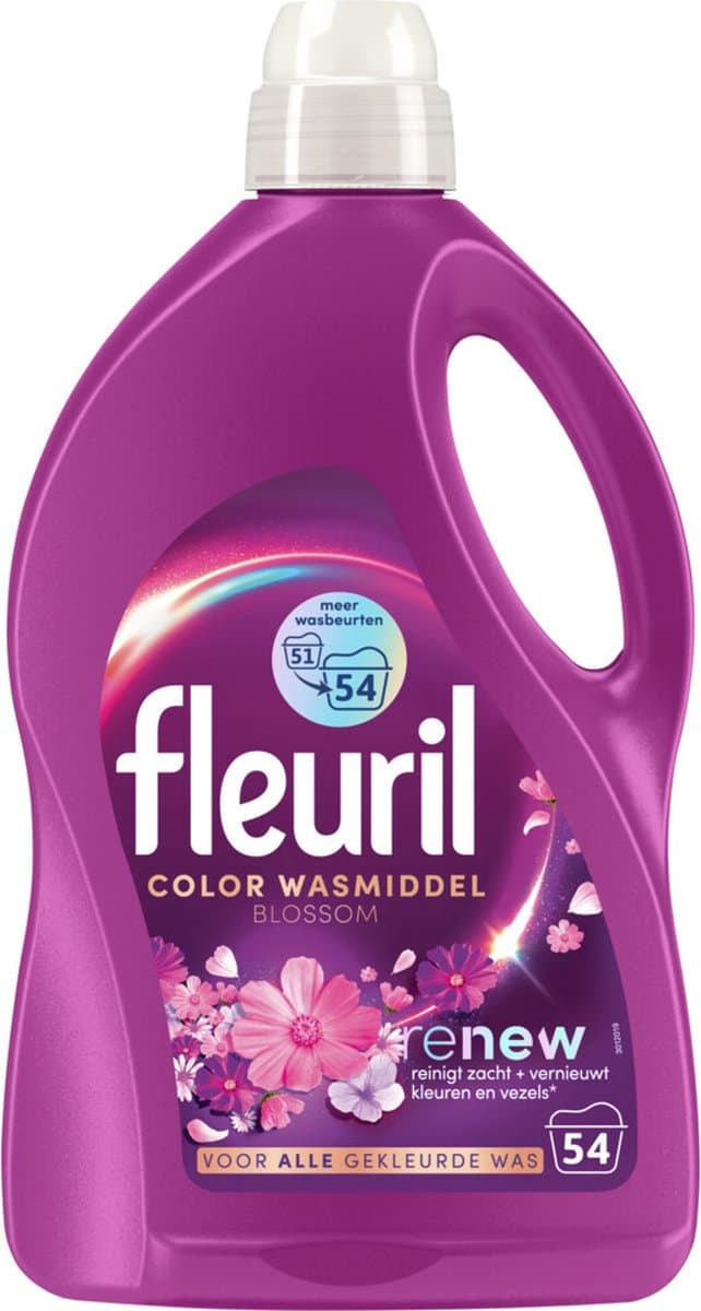 Fleuril Wasmiddel 54 wasbeurten Color Blossom - 4 x 2,430 liter - Voordeelverpakking — afbeelding 1