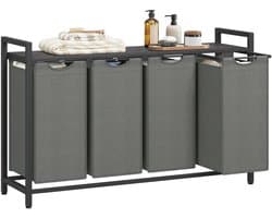 Wasmand - Wasmanden - Wasmand 4 Vakken - Wasmand Zwart - Wassorteerder - Wasmand - Wasbox - Wasopvangbak - 4 Vakken - 160L — afbeelding 1