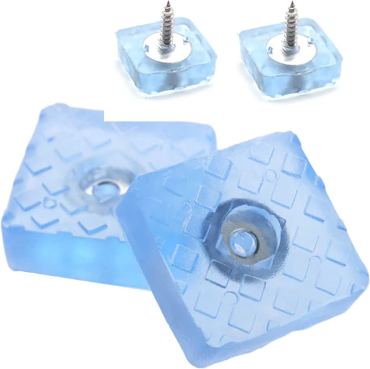 Actie4you® - Rubberen Voetjes - Vierkant - Rubber Dopje - Meubelonderzetter - Onderzetters -Trillingsdemper - Anti Slip - 22x22mm – 4 Stuks - Transparant — afbeelding 1