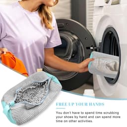 Schoen Wasmachine Tas - Schoen Schoonmaak - Schoenen Wassen - Beschermt Machine - 2 Stuks - Grijs — thumbnail 2