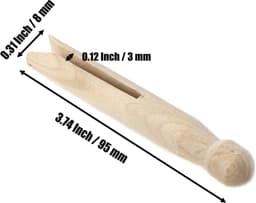 Houten wasknijpers - Ouderwetse klemmen - Wassen buiten - Gemakkelijk vast te pakken - 95 mm lengte - Natuurlijk hout — thumbnail 5