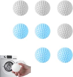 8 Stuks Wasballen voor Wasmachine en Droger, Ideaal voor Effectieve Was en Vermindering van Pluis — thumbnail 1