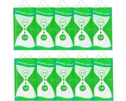 Hanging Dehumidifier Set van 10 Stuks - Vochtabsorberende Zak voor Kledingkast, Vochtbestrijding en Desiccant Oplossing