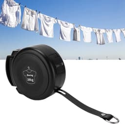 Intrekbare Waslijn - Droogrek Wandmontage - Kleding Drogen - Zelfoprolend Mechanisme - 4.2 Meter - Zwart — thumbnail 2