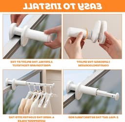 Camping Balkon Droogrek - Vouwbaar Wanddroogrek voor Kleding, Mini Wasdroger en Kledinghaak, Aluminium Uittrekbaar Droogrek — thumbnail 3