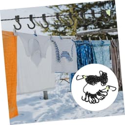 Nylon Waslijn - Reiswaslijn Drooglijn - Kleding Drogen - Antislip Ontwerp - 500 cm - Zwart — thumbnail 3