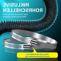 Dailygoods - HG Power 75 mm afvoerslang, 2,5 m, flexibele pvc-aluminium buis, ventilatieslang, geluidsgeïsoleerde aluminium flexibele slang, afvoerbuis voor groeitent, droger, mobiele airconditioning — thumbnail 4