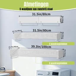 REN®roogrek - Wasrek - Droogrek- Wit -11cm x 80cm x 41cm — thumbnail 4
