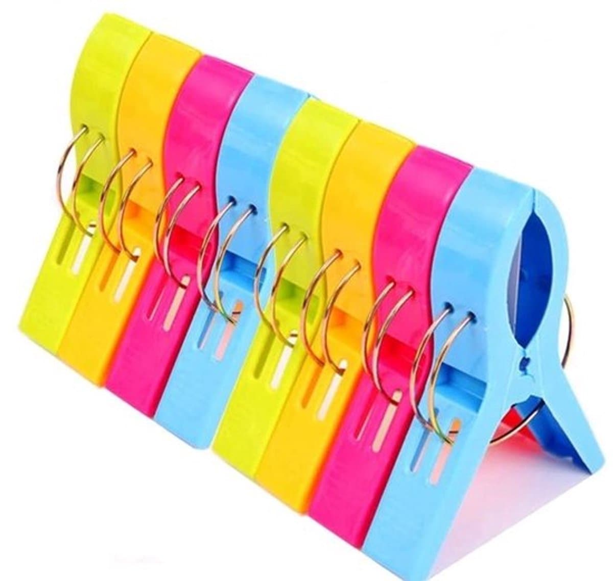 Dailygoods- Handdoekclips 12 Stuks - Grote Clips - Duurzaam Kunststof — afbeelding 1