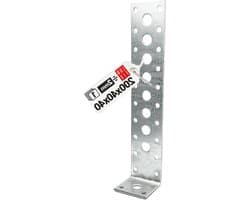 Betonanker Vlakstaal - Bevestigingshoek Staal - Houtconstructies Verankeren - Verhoogd Draagvermogen - 200 x 40 mm - Zilver