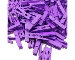 100 stuks 3,5 cm kleurrijke houten klemmen - kleine houten clips - mini-wasknijpers - decoratieve klemmen - houten wasknijpers - fotoclips voor knutselen - creatieve DIY projecten