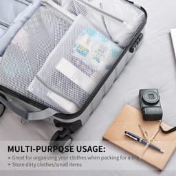 Set van 3 waszakken met grove maas – Maat L – 40 x 50 cm – Beschermende netzakken voor machinewas – Ideaal voor truien, lingerie, donsjassen en kleding – Geschikt voor ondergoed, sokken en delicate was — thumbnail 5