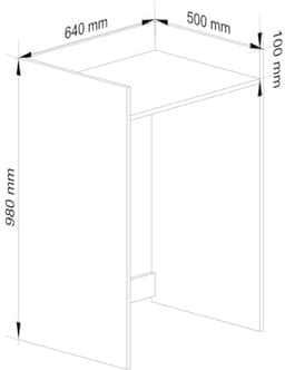 Wasmachinekast 64 cm breed - Opbergkast voor wasmachine en wasdroger - Badkamermeubel met bovenplaat - Afmetingen 64x98x50 cm (BxHxD) - Zwart — thumbnail 3