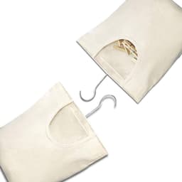 Praktische Opbergzak voor Wasknijpers - Set van 2, Hangende Organizer voor Kleding, Minimalistisch Design, Beige, 32x27cm en 27x32cm — thumbnail 3