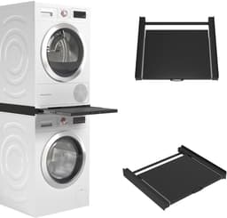 TIM® Tussenstuk Wasmachine Droger - Stapelkit - Tussenstuk Wasmachine en Droger - Tussenstuk Wasmachine Droger Zwart - Tussenstuk Wasmachine Droger Aeg - Zwart - 54cm x 60cm x 8cm — thumbnail 1
