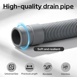 Afvoerslang verlengset - 1,5m - 5 stuks - met Bevestigingsklemmen en Bochtstuk - Geschikt voor wasmachine vaatwasser - Universeel — thumbnail 5