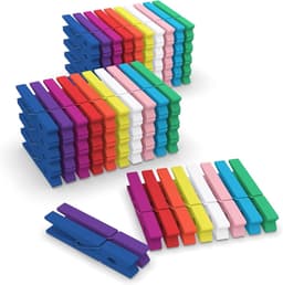 100 gekleurde houten wasknijpers, gekleurde knijpers voor knutselwerk (7,2 cm), Geschikt voor het drogen van kleding, het ophangen van foto's of notities, het ordenen van huishoudelijke spullen of voor knutselwerkjes. — thumbnail 1