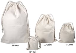 Dailygoods- Waszak Grote Capaciteit - Katoenen Waszakken - Waszak met Trekkoord - Eco-vriendelijk - 30 x 40 cm - Beschermt tegen Geur - Opbergtas — thumbnail 3