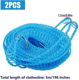 Dailygoods- Waslijn - 2 Stuks - Antislip Elastisch Touw - Draagbare Waslijn - Winddichte Outdoor Waslijn - Hoogwaardig PE-Materiaal - Drooglijn — thumbnail 3
