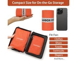 Dailygoods- Reiswaszak waterdicht - Waszak groot - Opvouwbare wasopbergtas - 2 stuks - Ritssluiting - Voor reizen/vakantie