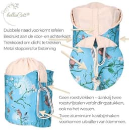 Wasknijperzak - Opbergtas - Huishoudelijk Gebruik - Met Karabijnhaak - Ø18 x 31 cm - Blauw — thumbnail 3