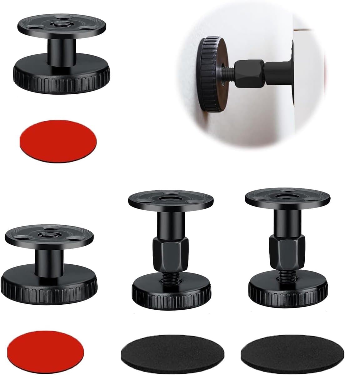 Bedframe Afstandhouders - Muurstabilisatoren Anti-trilling - Meubels Stabiliseren - Verstelbaar Bereik - 4 stuks - Zwart — afbeelding 1